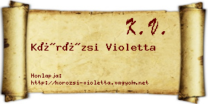 Körözsi Violetta névjegykártya